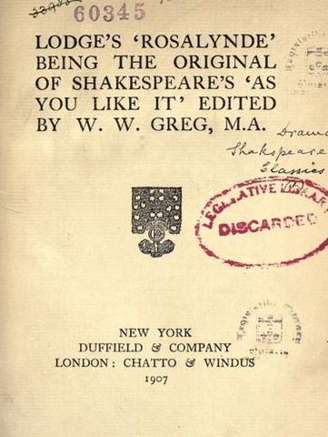 Cover of Rosalynde