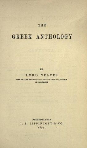 Cover of The Greek Anthology